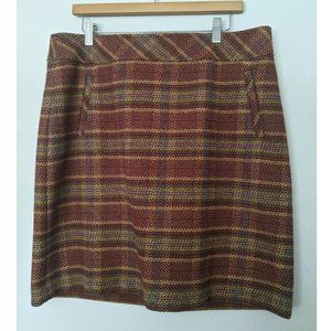 Talbots Plaid Mini Skirt Size 12 Wool Blend Pockets Preppy Academia Large